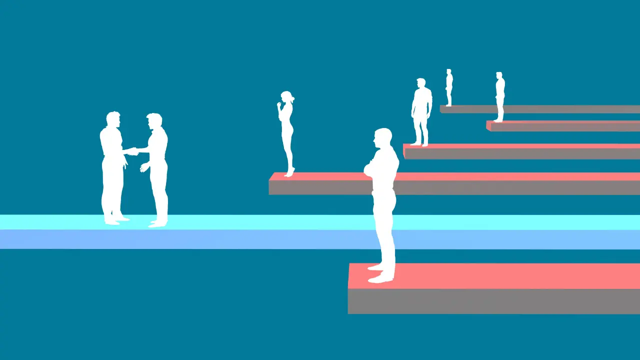 Illustration d'une personne réalisant une affaire avec avantage de vente