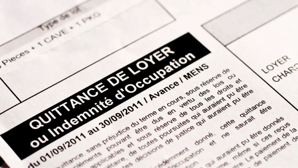 Illustration d'un exemple d'une quittance de loyer