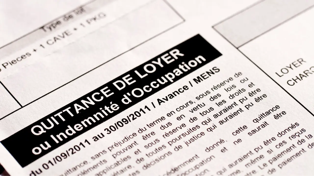 Illustration d'un exemple d'une quittance de loyer