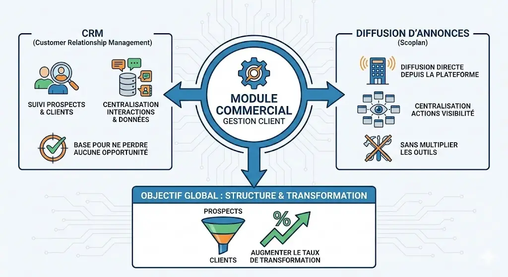 Illustration du module commercial du logiciel immobilier Scoplan