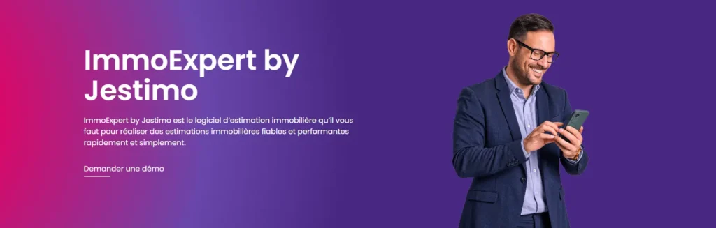 Interface du site web Jestimo, logiciel d'évaluation immobilière