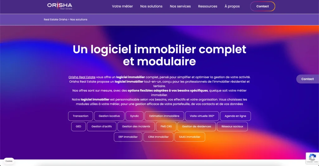 Site web de Jestimo : logiciel Immobilier complet et modulaire